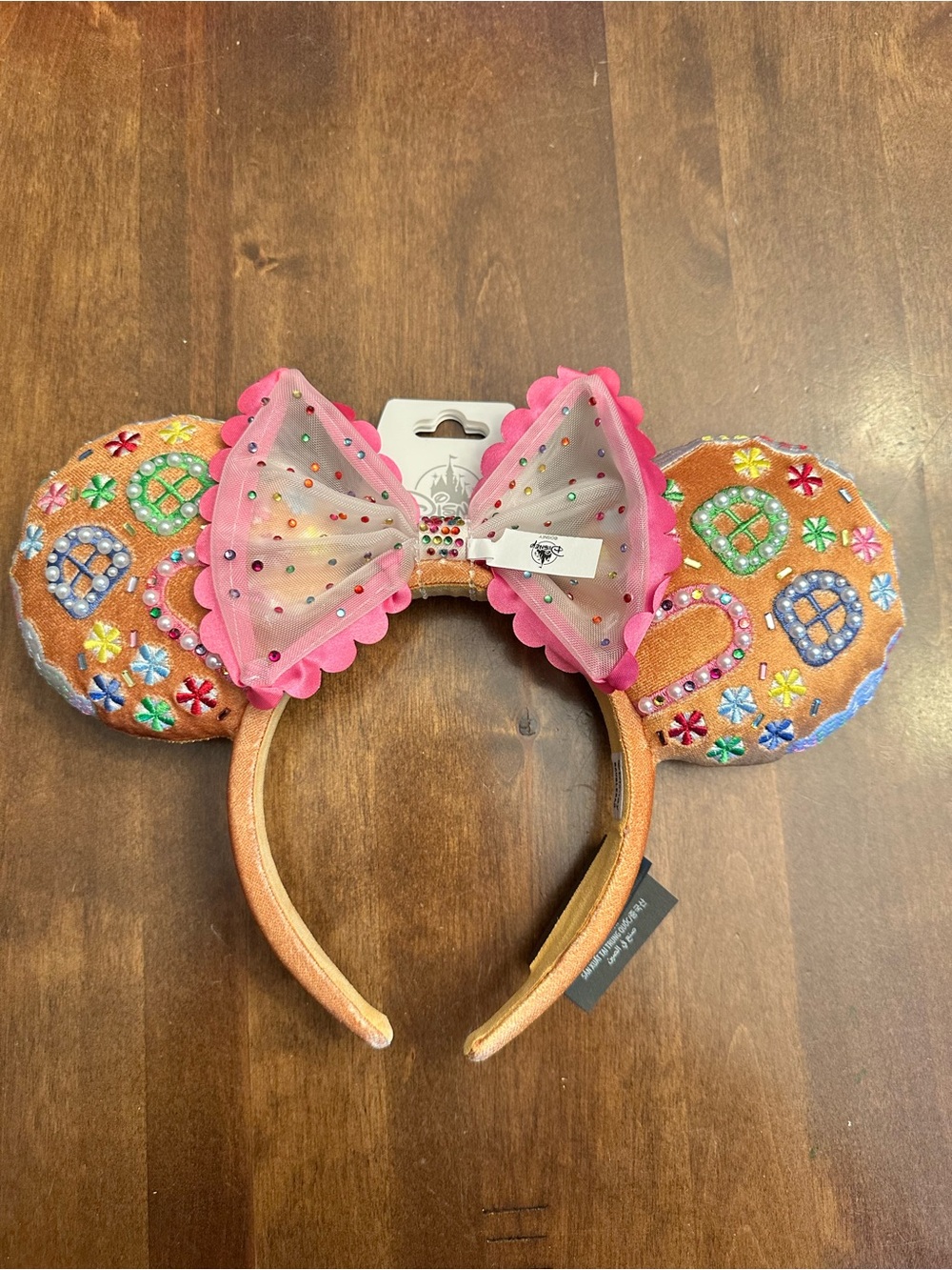 Disney Parks x Baublebar Holiday Minnie Mouse Gingerbread Adult Ear Headband NWT